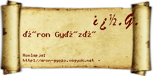 Áron Győző névjegykártya